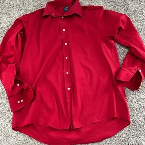 Arrow USA 1851 Red Stretch Regular Fit Long Sleeve‎ Button Down Dress Shirt